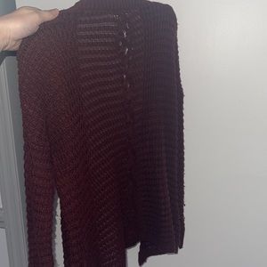burgundy cardigan. worn once. size small